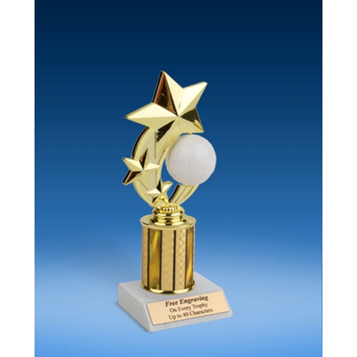 Volleyball 3-Star Sport Spinner Trophy 8"