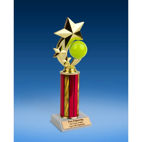 Tennis 3-Star Sport Spinner Trophy 10"