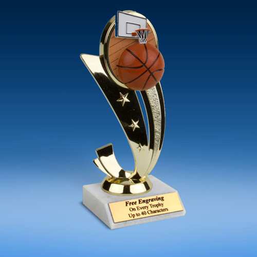 Basketball Colored Sport Scene Trophy-0
