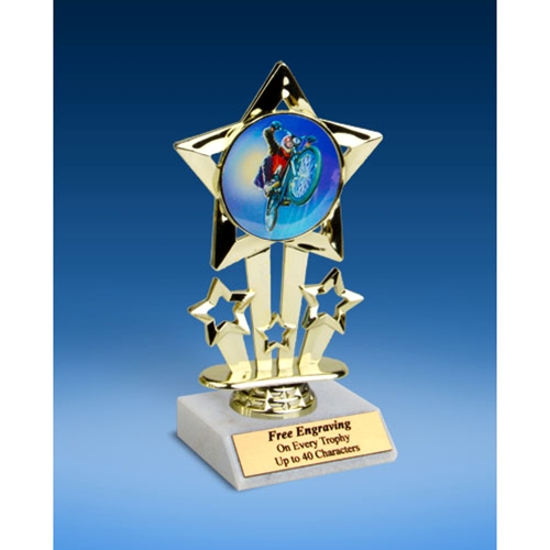 BMX Quad Star Mylar Holder Trophy 6"