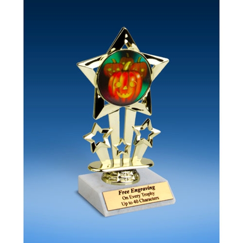 Halloween Quad Star Mylar Holder Trophy 6"