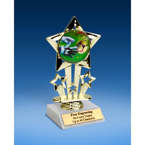 Soccer 3 Quad Star Mylar Holder Trophy 6"