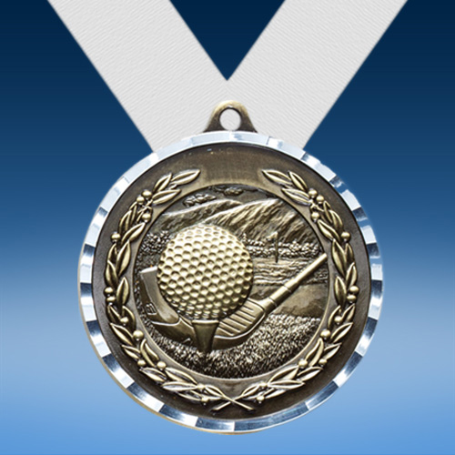 Golf Diamond Cut Medal-0