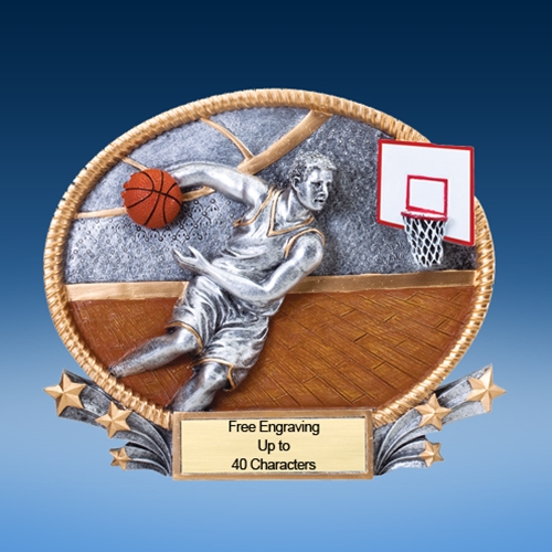 Basketball Male 3D Colored Resin Oval
