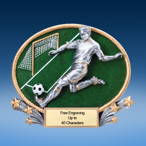 Soccer Male 3D Colored Resin Oval