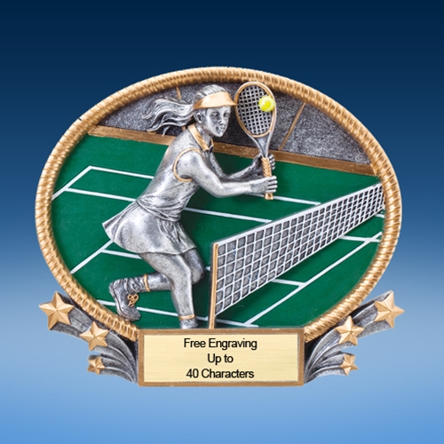 Tennis Female 3D Colored Resin Oval