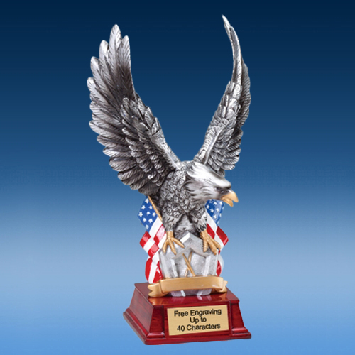 Silver Toned Eagle Resin Sculpture
