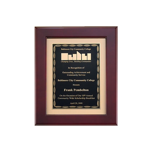 Scallop Rosewood Piano Finish Matted Plaque