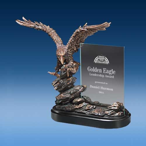 Landing Eagle Glass Sculpture-0
