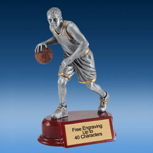 Basketball Male Silver/Gold Tone Resin