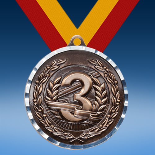 3rd Place Relief Diamond Cut Medal-0