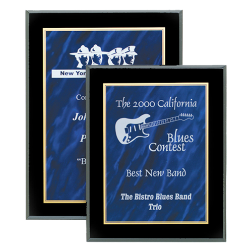 Blue Acrylic Marble Plaques