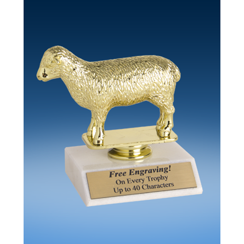 Sheep Sport Figure Trophy 6"