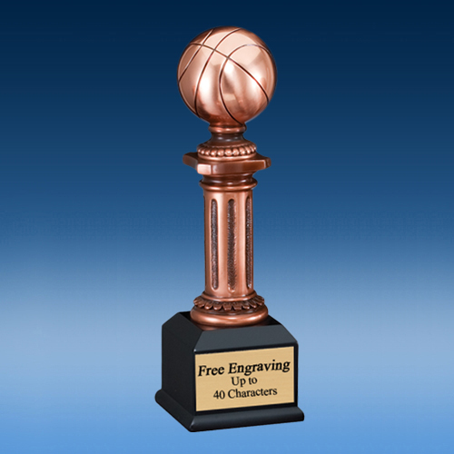 Basketball Bronzed Tower Sculpture