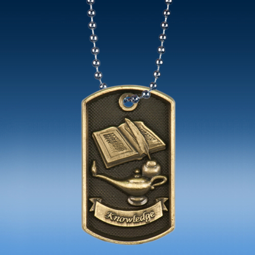 Lamp of Knowledge 3D Dogtag Medal-0