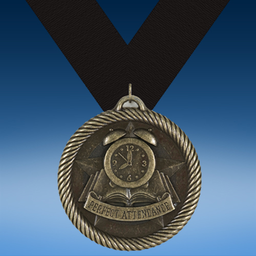 Perfect Attendance Academic Wrapped Medal