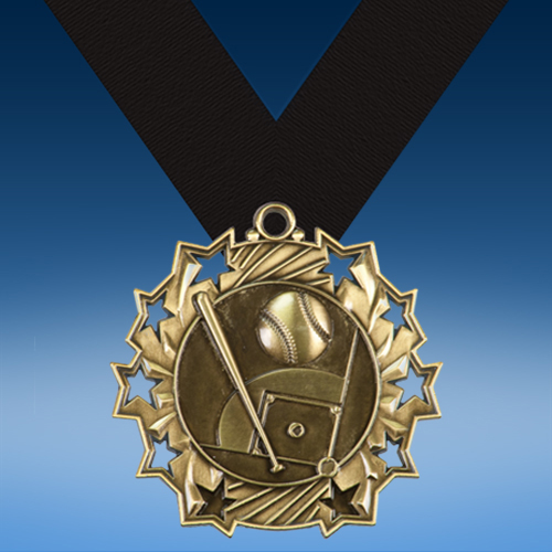 Baseball Ten Star 3D Medal-0