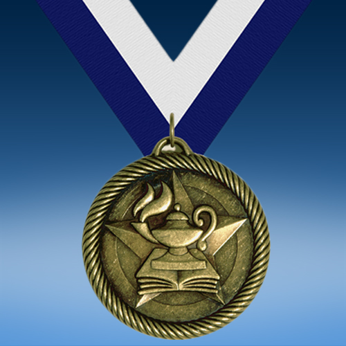 Lamp of Knowledge Academic Wrapped Medal-0