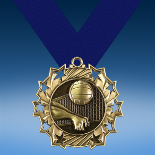 Volleyball Ten Star 3D Medal-0