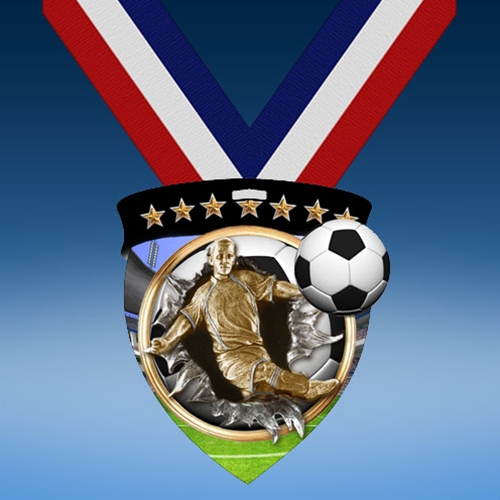 Soccer Male Full Color Burst Medallions