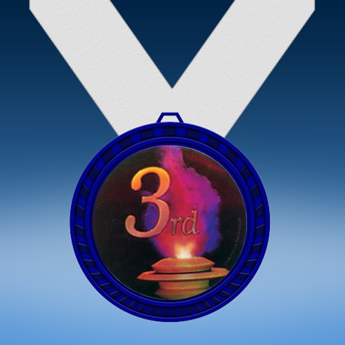 3rd Place Blue Colored Insert Medal