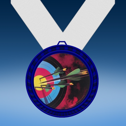 Archery Blue Colored Insert Medal