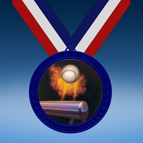 Baseball Blue Colored Insert Medal