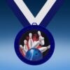Bowling 1 Blue Colored Insert Medal