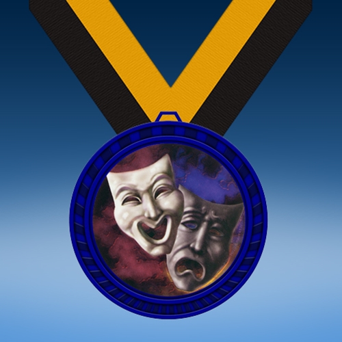 Drama Blue Colored Insert Medal