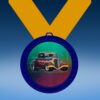 Hot Rod Blue Colored Insert Medal