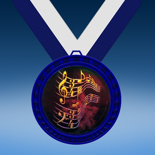 Music 1 Blue Colored Insert Medal