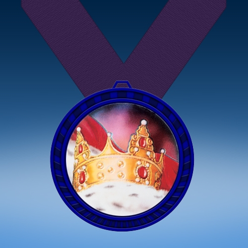 Prom King Blue Colored Insert Medal