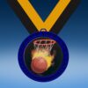 Basketball 1 Blue Colored Insert Medal