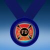 Fire Department Blue Colored Insert Medal